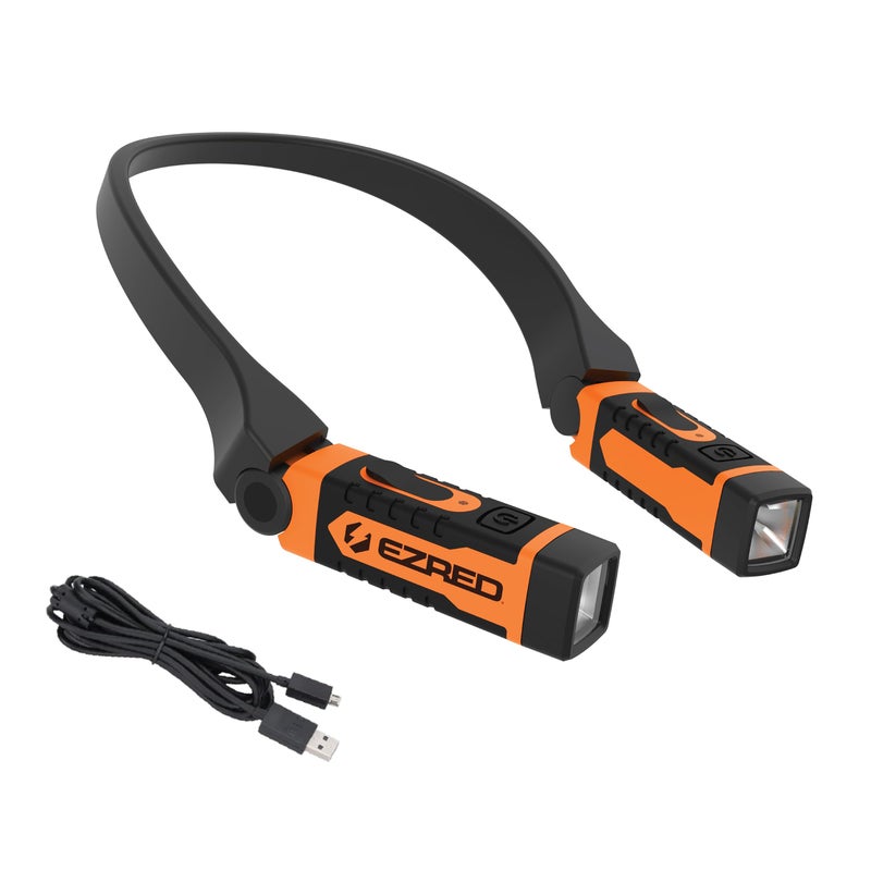 E-Z Red EZRED NK15-OR ANYWEAR Rechargeable Neck Light for Hands-Free Lighting, Orange, Perfect Light for Mechanics, Camping, Hunting, DIY Projects, Reading - Image 1